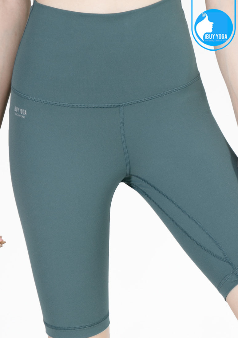 กางเกงโยคะขาสั้น IBY - High Waist Yoga Knee Breeches - Green