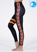 IBY-Long yoga pants, model 535G - printed graphic, Indian Froral pattern
