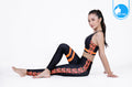 IBY-Long yoga pants, model 535G - printed graphic, Indian Froral pattern