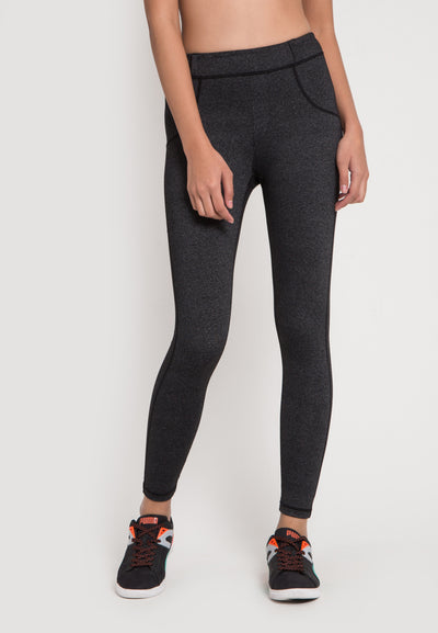 Fitz - High Waist Long Pants - Workout - Gray