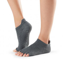 Toesox - Grip Half Toe Low Rise Charcoal Grey