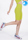 IBY Yoga Shorts - High Waist Yoga Knee Breeches - Lemon