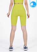 IBY Yoga Shorts - High Waist Yoga Knee Breeches - Lemon
