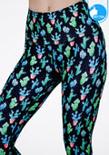 IBY-Long yoga pants, model 535S - Cactus pattern
