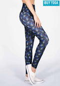IBY-Long yoga pants, model 535S - Peacock pattern