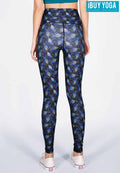 IBY-Long yoga pants, model 535S - Peacock pattern
