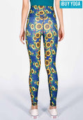 IBY-Long yoga pants, model 535S - Sunflower pattern