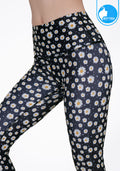 IBY-Long yoga pants, model 535S - Daisy pattern