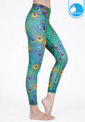 FITZ yoga pants, exercise, 9-inch legs, Peacock pattern