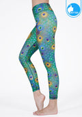 FITZ yoga pants, exercise, 9-inch legs, Peacock pattern