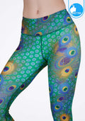 FITZ yoga pants, exercise, 9-inch legs, Peacock pattern