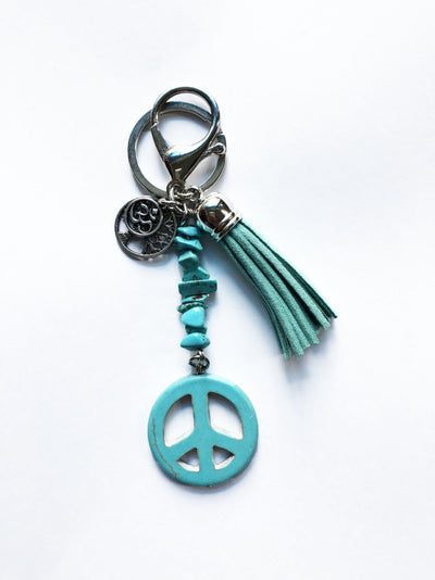 Peace Keychain - Turquoise