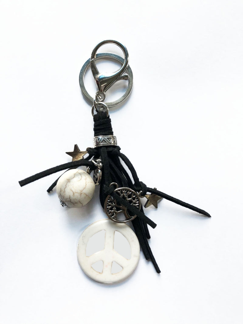Peace Keychain - Howlite