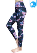 Long yoga pants, model 535 - Night Party pattern