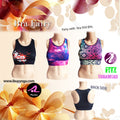 Sports bra, yoga bra, exercise bra, Fitz - Fairy crop Bra - Sakura Night Bloom *Ready to send*