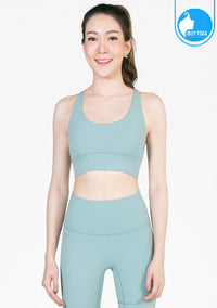 สปอร์ตบรา บราโยคะ บราออกกำลังกาย IBY - Yoga Sport Bra Light Support Blend - Light Blue