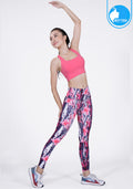 IBY-Long yoga pants, model 535S - Lily pattern