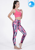 IBY-Long yoga pants, model 535S - Lily pattern