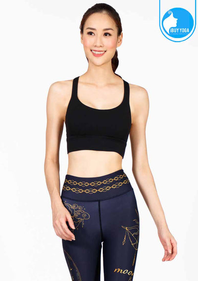 Sports bra, yoga bra, exercise bra IBY - Yoga Sport Bra Light Support Wild - Black Black *Ready to ship*