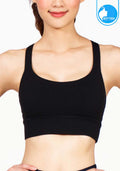 Sports bra, yoga bra, exercise bra IBY - Yoga Sport Bra Light Support Wild - Black Black *Ready to ship*