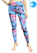 Long yoga pants, model 535 - Day Party pattern