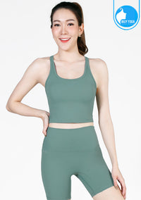 สปอร์ตบรา บราโยคะ บราออกกำลังกาย IBY - Yoga Sport Crop With Bra Cropped - Light Green