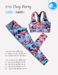 Long yoga pants, model 535 - Day Party pattern