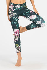 Dharmabums - Wild Rose - High Waist Printed Yoga Legging - 7/8