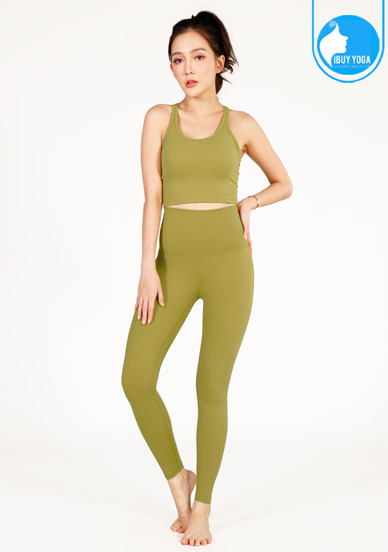 สปอร์ตบรา บราโยคะ บราออกกำลังกาย IBY - Yoga Sport Crop With Bra Cropped - Olive Green เขียวมะกอก