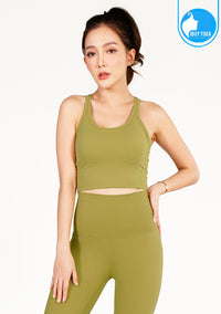 สปอร์ตบรา บราโยคะ บราออกกำลังกาย IBY - Yoga Sport Crop With Bra Cropped - Olive Green เขียวมะกอก