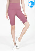 IBY Yoga Shorts - High Waist Yoga Knee Breeches - Pink