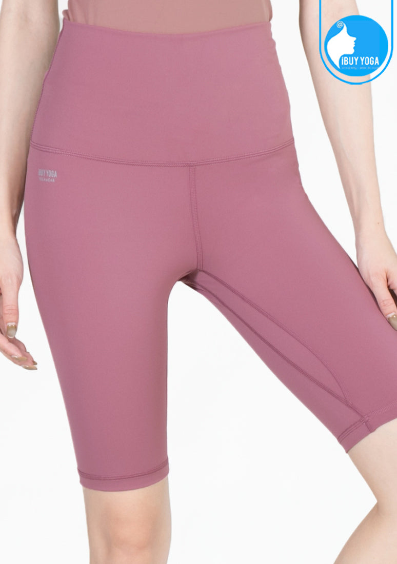 กางเกงโยคะขาสั้น IBY - High Waist Yoga Knee Breeches - Pink