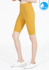 กางเกงโยคะขาสั้น IBY - High Waist Yoga Knee Breeches - Yellow
