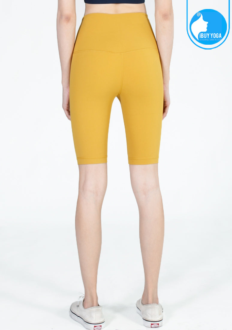 กางเกงโยคะขาสั้น IBY - High Waist Yoga Knee Breeches - Yellow