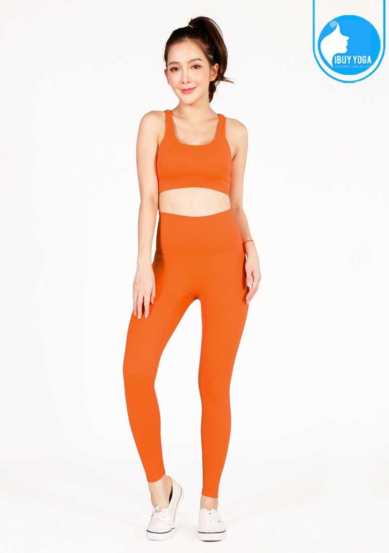 สปอร์ตบรา บราโยคะ บราออกกำลังกาย IBY - Yoga Sport Bra Light Support Back Butterfly - Orange สีส้มแสด *พร้อมส่ง*