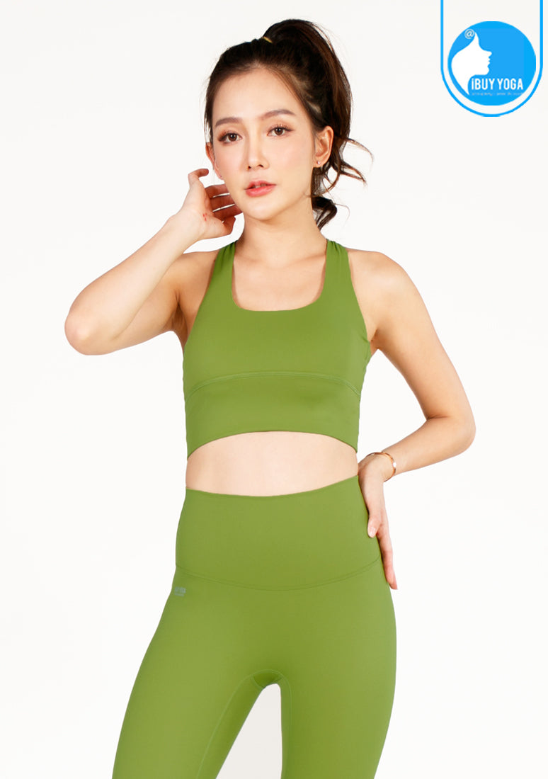 สปอร์ตบรา บราโยคะ บราออกกำลังกาย IBY - Yoga Sport Bra Light Support Flow - Green Pear สีเขียวลูกแพร์