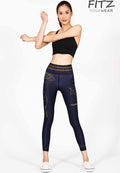Fitz yoga pants, exercise, 9-inch legs, Moon and Sun pattern