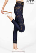 Fitz yoga pants, exercise, 9-inch legs, Moon and Sun pattern