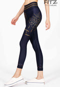 Fitz yoga pants, exercise, 9-inch legs, Moon and Sun pattern