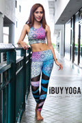 Sports bra, yoga bra, exercise bra Fitz - Fairy crop Bra - AZTEC MAXICAN *Ready to ship*