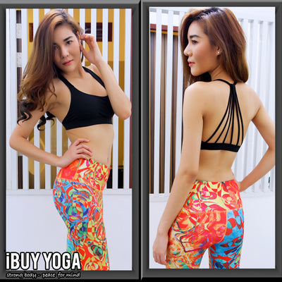 Sports bra, yoga bra, exercise bra Fitz - 6 Angle Bra - Black *Ready to ship*