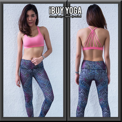 Sports bra, yoga bra, exercise bra Fitz - 6 Angle Bra - Pink *Ready to ship*
