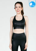 Sports bra, yoga bra, exercise bra IBY - Yoga Sport Bra Stand Out - Black Silver, shiny black pattern