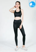 Sports bra, yoga bra, exercise bra IBY - Yoga Sport Bra Stand Out - Black Silver, shiny black pattern