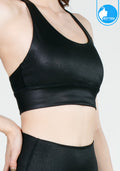 Sports bra, yoga bra, exercise bra IBY - Yoga Sport Bra Stand Out - Black Silver, shiny black pattern