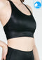 Sports bra, yoga bra, exercise bra IBY - Yoga Sport Bra Stand Out - Black Silver, shiny black pattern