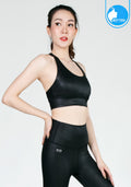 Sports bra, yoga bra, exercise bra IBY - Yoga Sport Bra Stand Out - Black Silver, shiny black pattern
