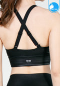 Sports bra, yoga bra, exercise bra IBY - Yoga Sport Bra Stand Out - Black Silver, shiny black pattern