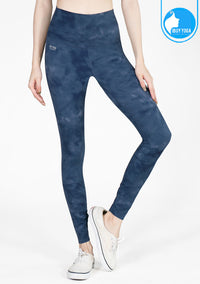 IBY - High Waist Yoga Legging - Stand Out - Blue Watermark ลายน้ำสีครามเข้ม