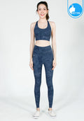 Sports bra, yoga bra, exercise bra IBY - Yoga Sport Bra Stand Out - Blue Watermark, dark blue watermark